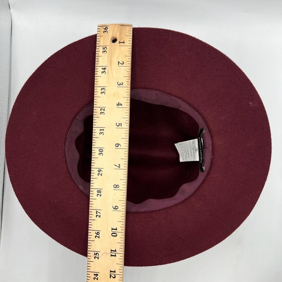 Banana Republic Burgundy Wool Fedora Winter Brim Hat Classic - Picture 12 of 12